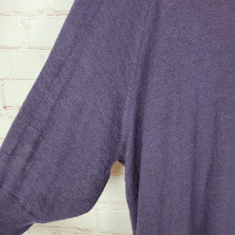 Eileen Fisher Top Sweater XS Oversized Wool Modal Camel Knit V-neck Hi Lo Hem